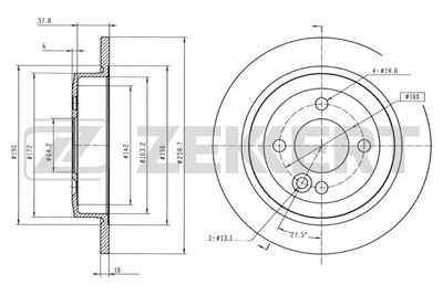 BS5372 ZEKKERT Тормозной диск