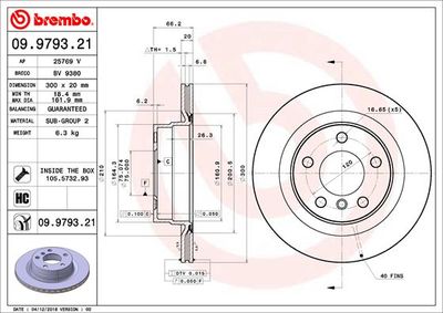 09979321 BREMBO Тормозной диск