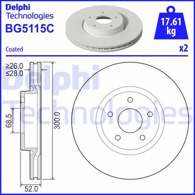 BG5115C DELPHI Тормозной диск