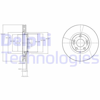 BG3924 DELPHI Тормозной диск