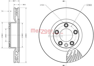 6110853 METZGER Тормозной диск