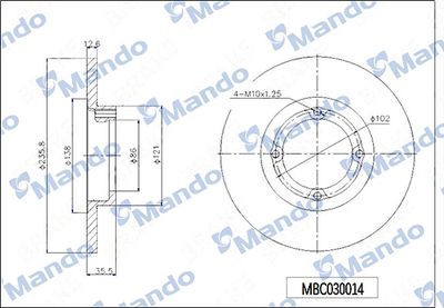 MBC030014 MANDO Тормозной диск