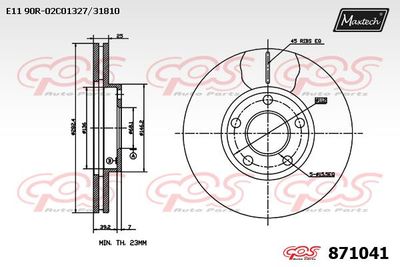 871041 MAXTECH Тормозной диск