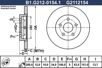B1G21201541 GALFER Тормозной диск