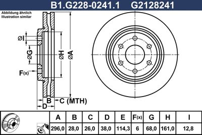 B1G22802411 GALFER Тормозной диск