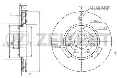 BS6570 ZEKKERT Тормозной диск