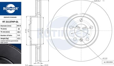 RT21137HPGL ROTINGER Тормозной диск