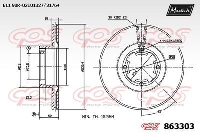 863303 MAXTECH Тормозной диск