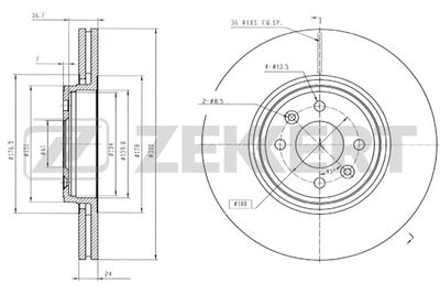 BS5404 ZEKKERT Тормозной диск