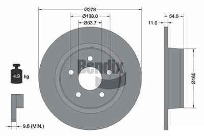 BDS1420 BENDIX Braking Тормозной диск