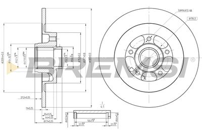 CD7725S BREMSI Тормозной диск