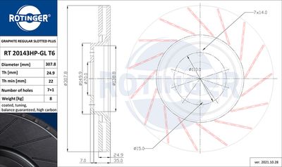 RT20143HPGLT6 ROTINGER Тормозной диск