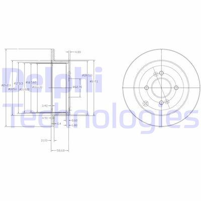 BG4097 DELPHI Тормозной диск