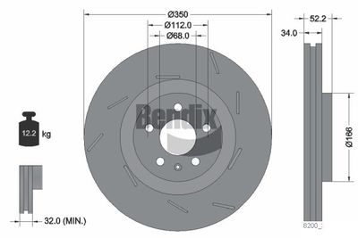 BDS2207RHC BENDIX Braking Тормозной диск