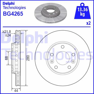 BG4265 DELPHI Тормозной диск