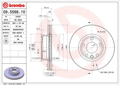 BS8053 BRECO Тормозной диск