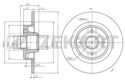 BS5990 ZEKKERT Тормозной диск