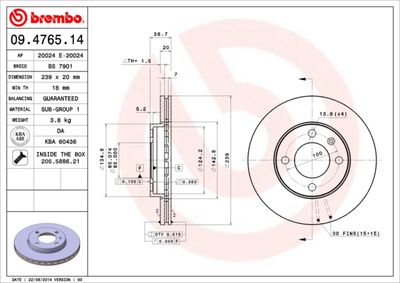 BS7901 BRECO Тормозной диск