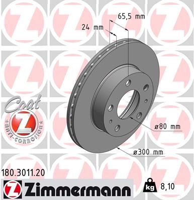 180301120 ZIMMERMANN Тормозной диск