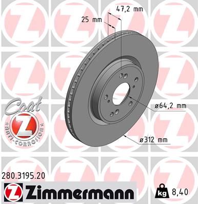 280319520 ZIMMERMANN Тормозной диск