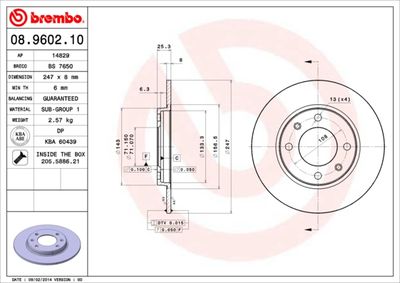 08960210 BREMBO Тормозной диск