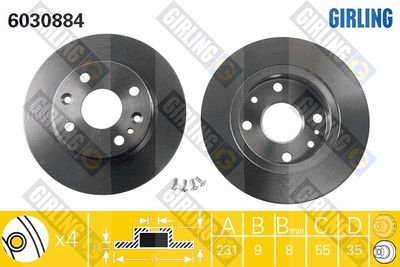 6030884 GIRLING Тормозной диск