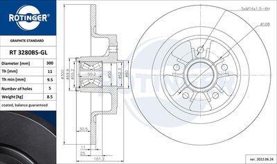 RT3280BSGL ROTINGER Тормозной диск