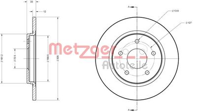 6110120 METZGER Тормозной диск