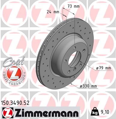 150349052 ZIMMERMANN Тормозной диск