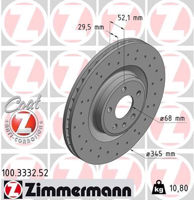100333252 ZIMMERMANN Тормозной диск