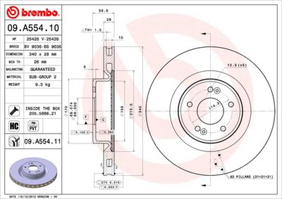 09A55411 BREMBO Тормозной диск