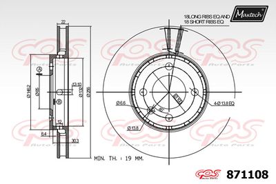 871108 MAXTECH Тормозной диск