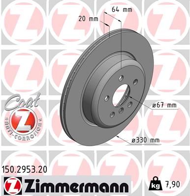 150295320 ZIMMERMANN Тормозной диск