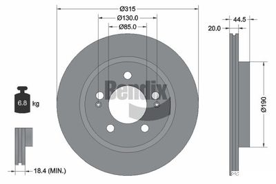 BDS2266 BENDIX Braking Тормозной диск