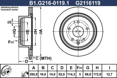 B1G21601191 GALFER Тормозной диск