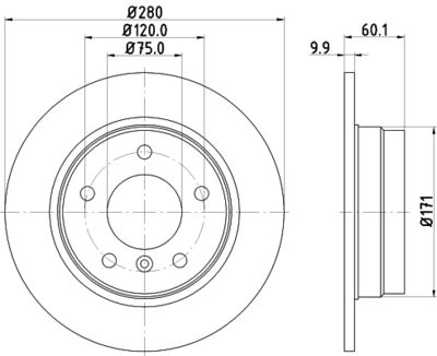 8DD355102601 HELLA Тормозной диск