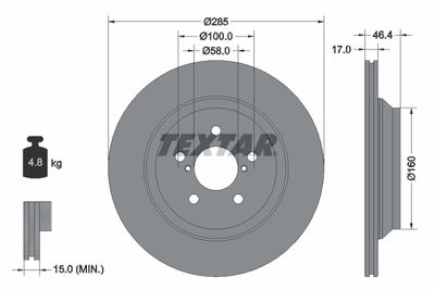 92309303 TEXTAR Тормозной диск