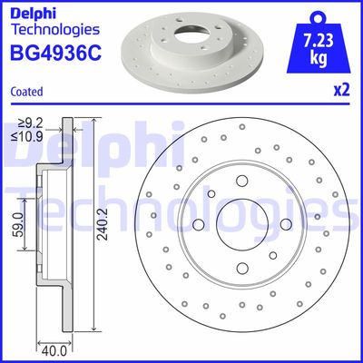 BG4936C DELPHI Тормозной диск