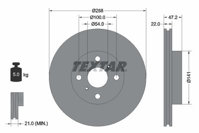 92090503 TEXTAR Тормозной диск