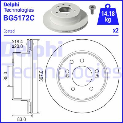 BG5172C DELPHI Тормозной диск