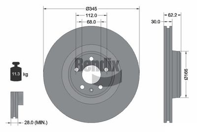 BDS1574HC BENDIX Braking Тормозной диск