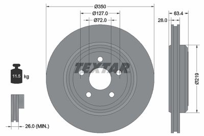 92282003 TEXTAR Тормозной диск