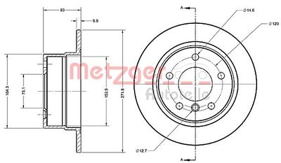 6110444 METZGER Тормозной диск