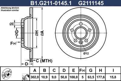 B1G21101451 GALFER Тормозной диск