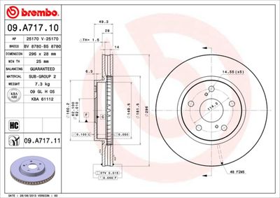 09A71710 BREMBO Тормозной диск