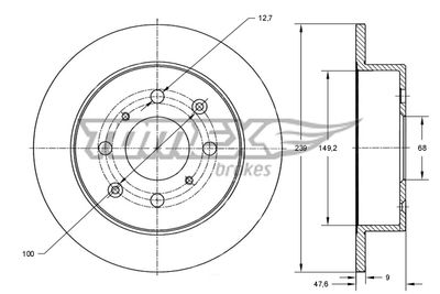 TX7232 TOMEX Brakes Тормозной диск