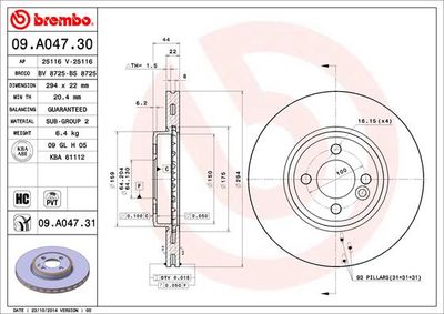 09A04730 BREMBO Тормозной диск