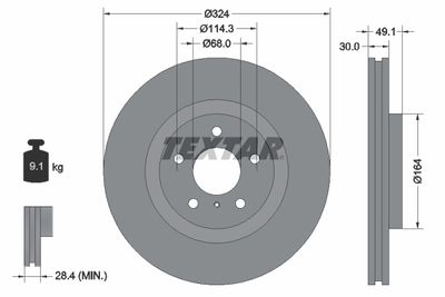 92194203 TEXTAR Тормозной диск