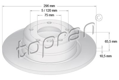 500950 TOPRAN Тормозной диск