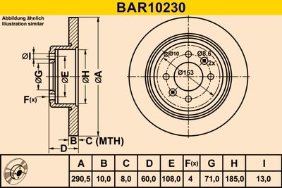 BAR10230 BARUM Тормозной диск